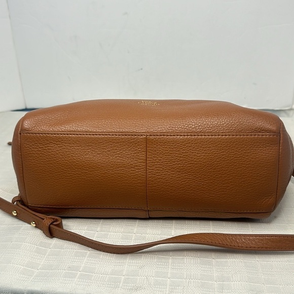 VINCE CAMUTO BAG Lenix Convertible Satchel Whiskey Tan Brown Pebbled Leather - Picture 5 of 12